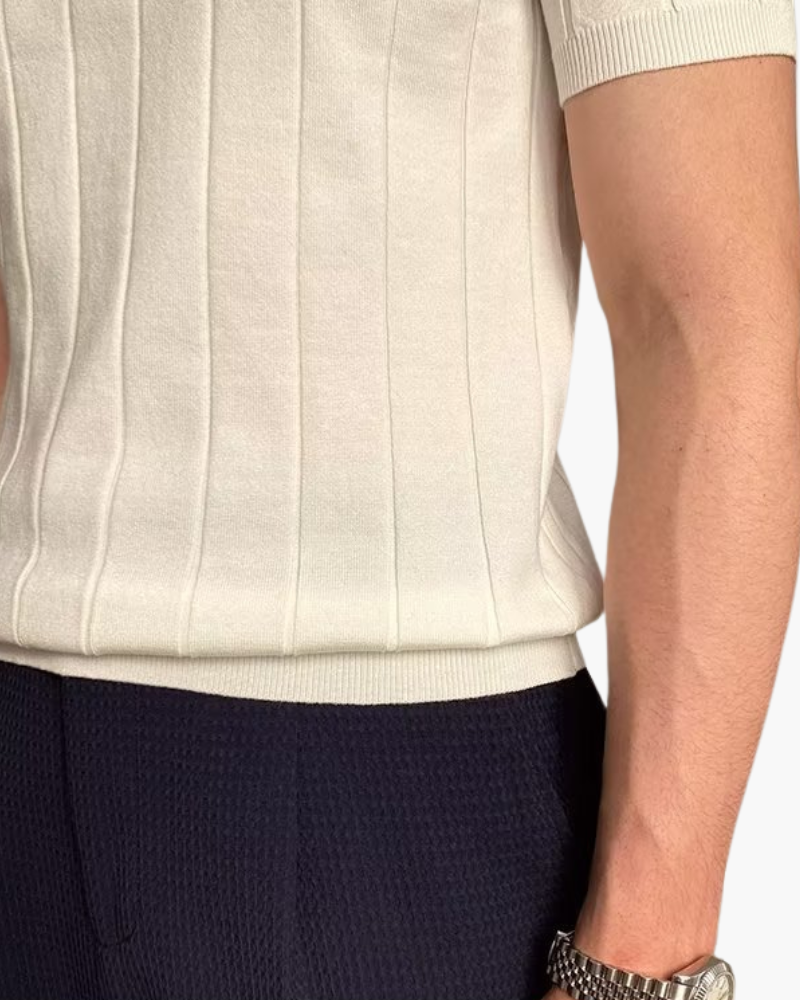 Geripptes Baumwoll-Polohemd Cannes - Milano®